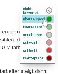 Bewertungsmenü für Forumbeitrag